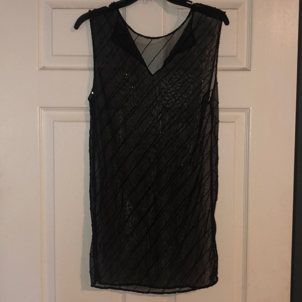 Beaded tunic with side slits